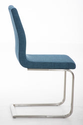 TPFLiving Esszimmerstuhl Belfast Stoff Freischwinger Gestell Edelstahl